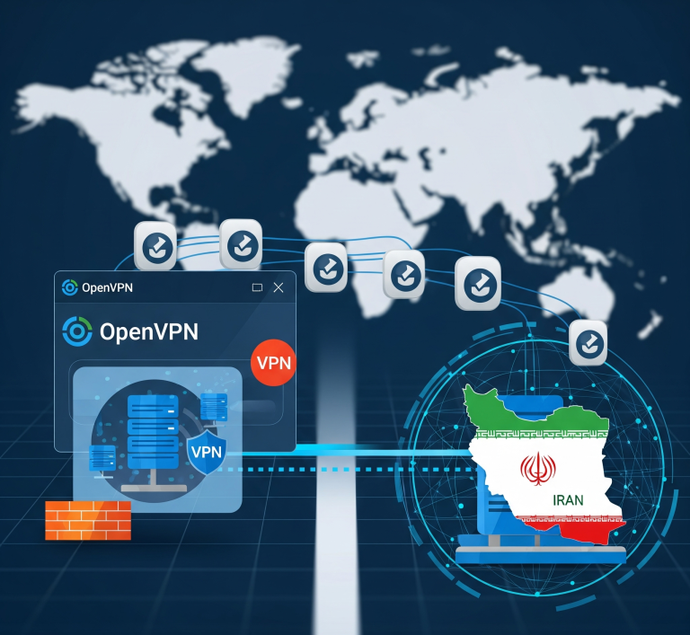 آموزش کامل اتصال به آیپی ایران با open vpn